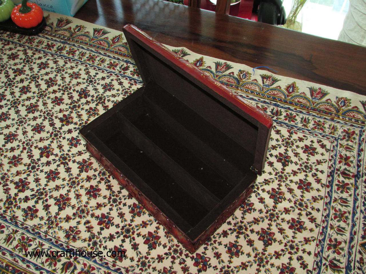 Exclusive Antique Look Artificial Leather Finish | Handcrafted Jewelry Box | Traditional Khatamkari Art Fine Craftsmanship Detail